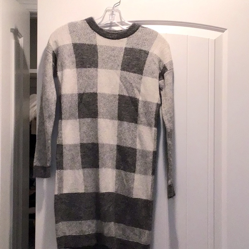 Banana Republic Sweater Dress Petite XS Gray and light gray Good Condition